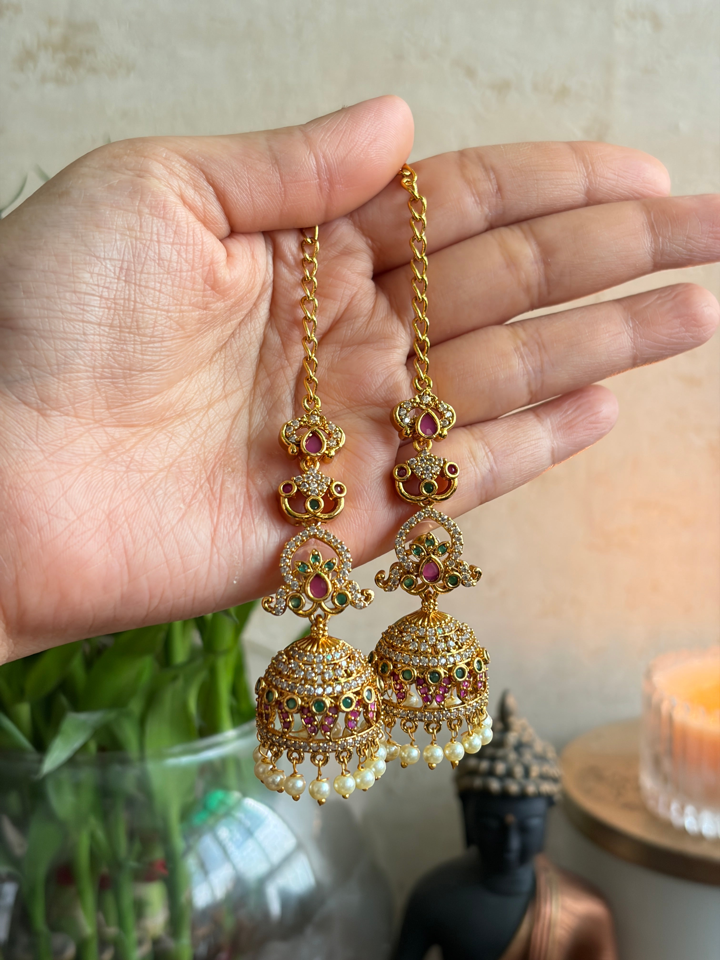 ARTHI AD stone Jhumkas