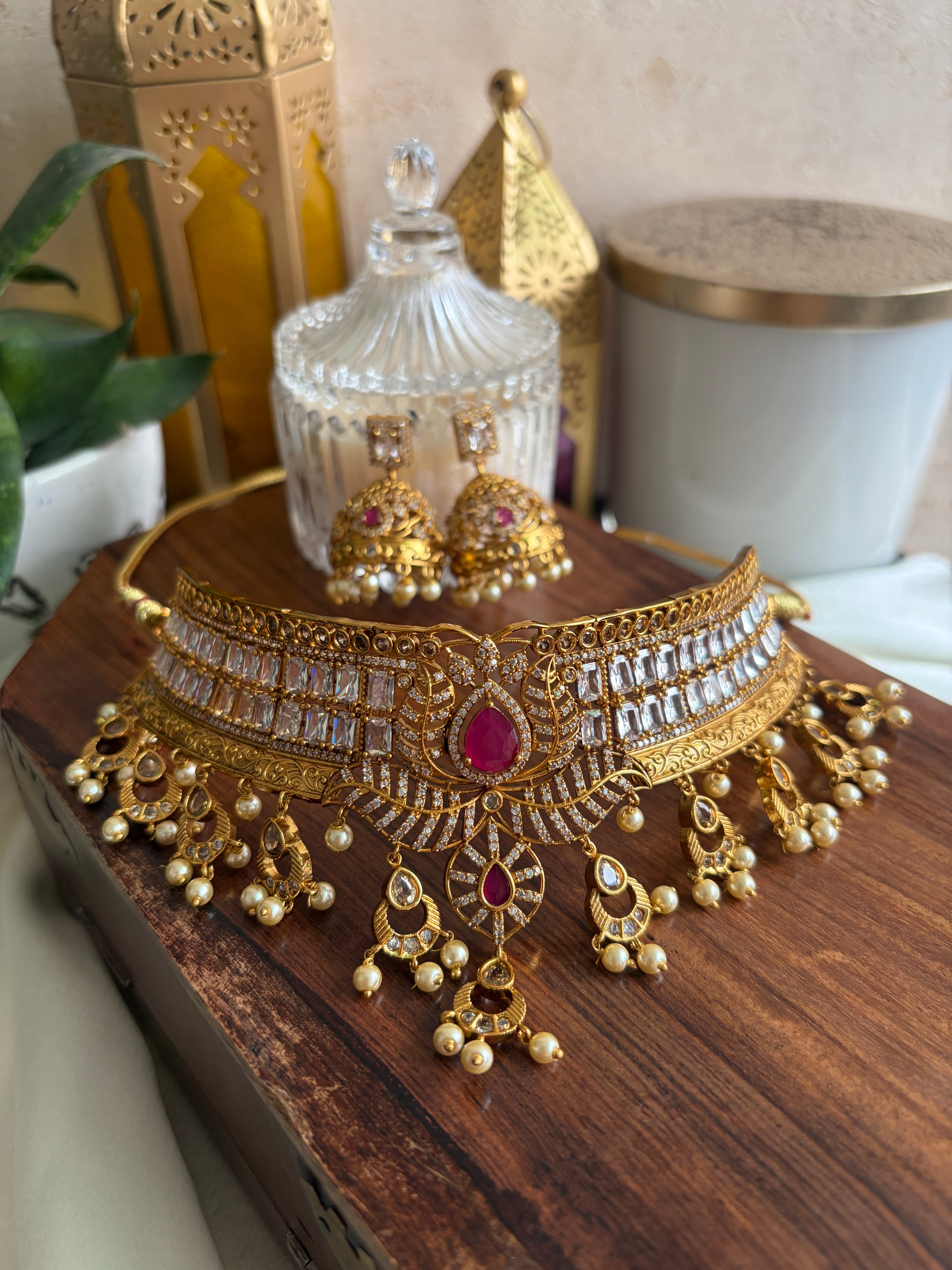 GAYATRI Necklace With Jhumka