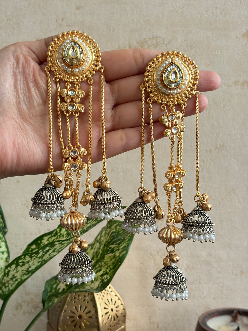 PARUL dual-tone Brass Earrings
