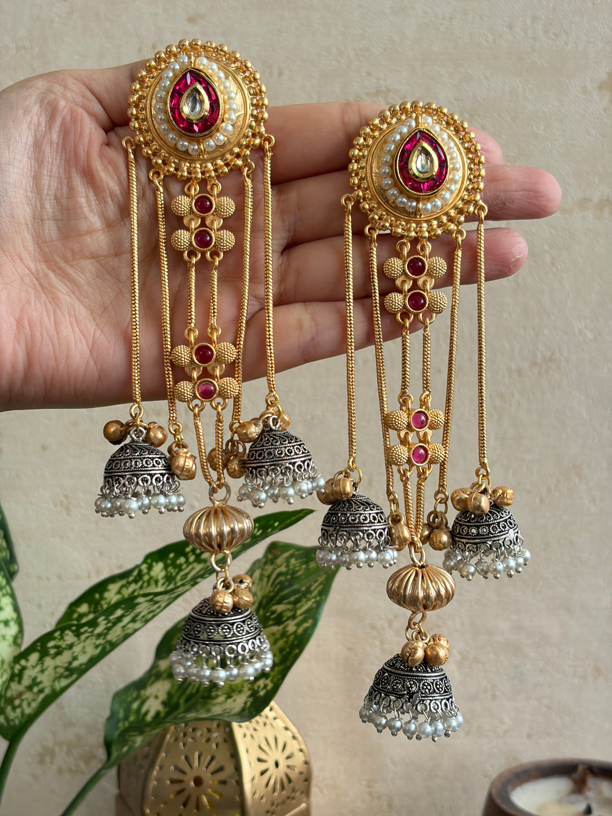 PARUL dual-tone Brass Earrings
