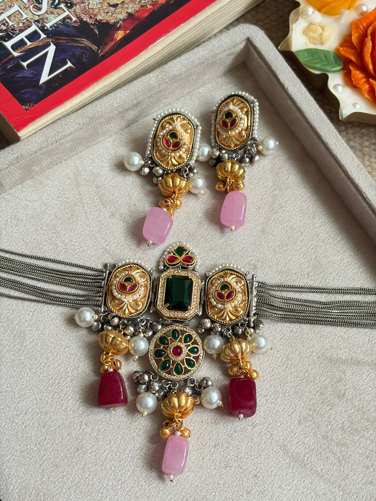 MAHIRA Dual-tone Necklace Set
