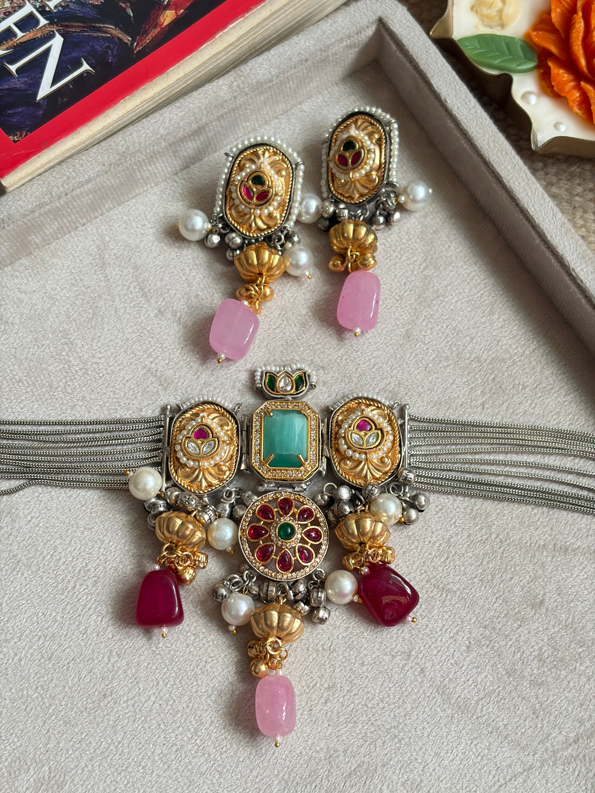 MAHIRA Dual-tone Necklace Set