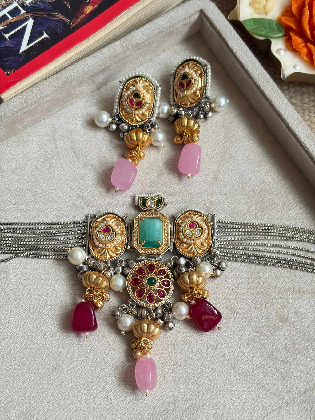 MAHIRA Dual-tone Necklace Set