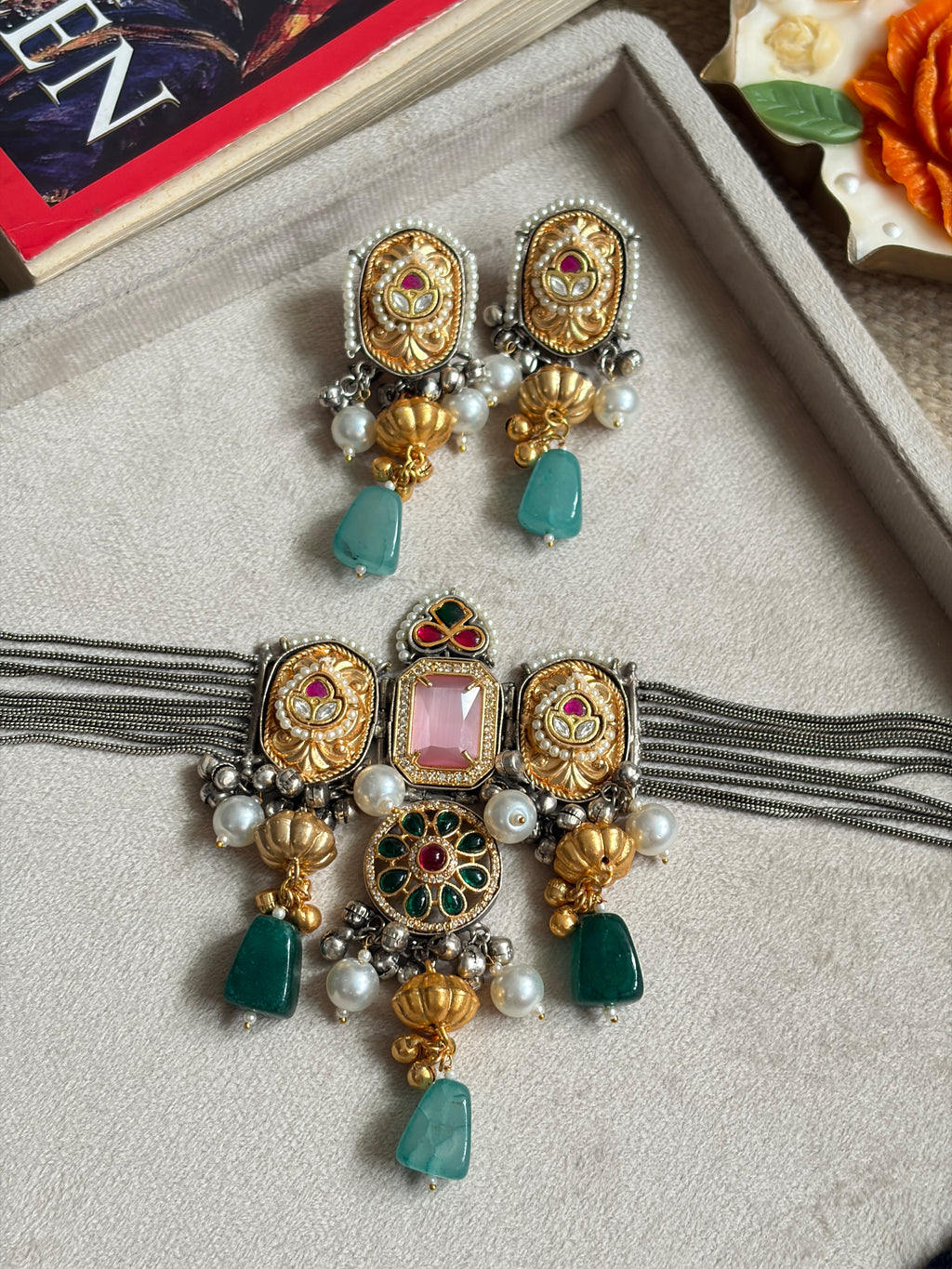 MAHIRA Dual-tone Necklace Set