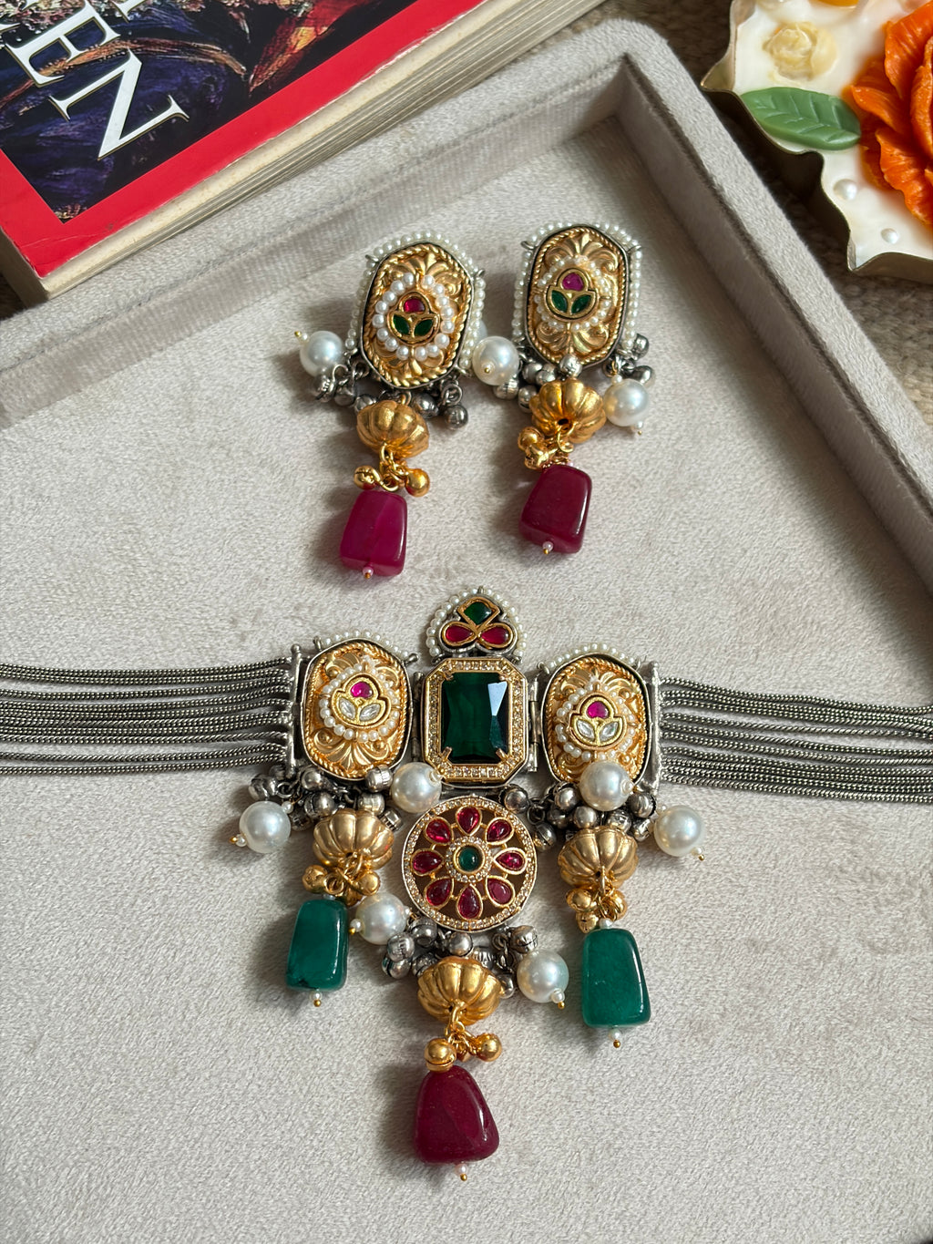 MAHIRA Dual-tone Necklace Set