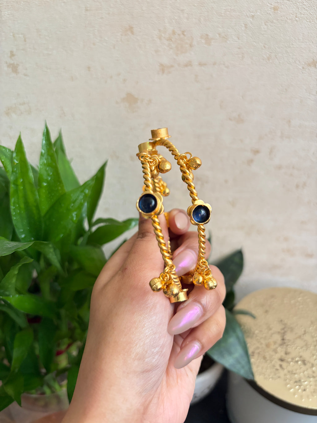 Brass Stone Ghungroo Bangles