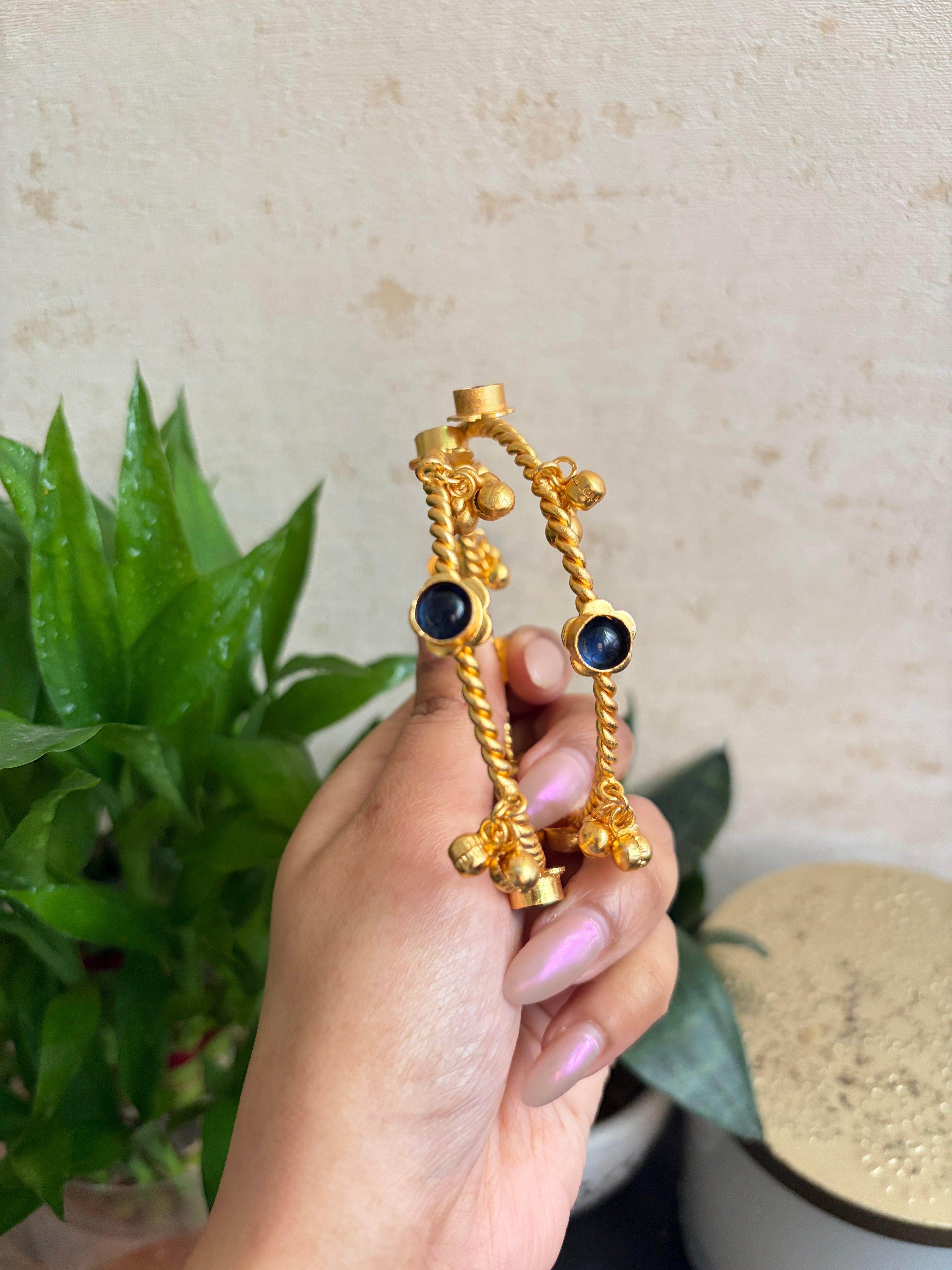 Brass Stone Ghungroo Bangles