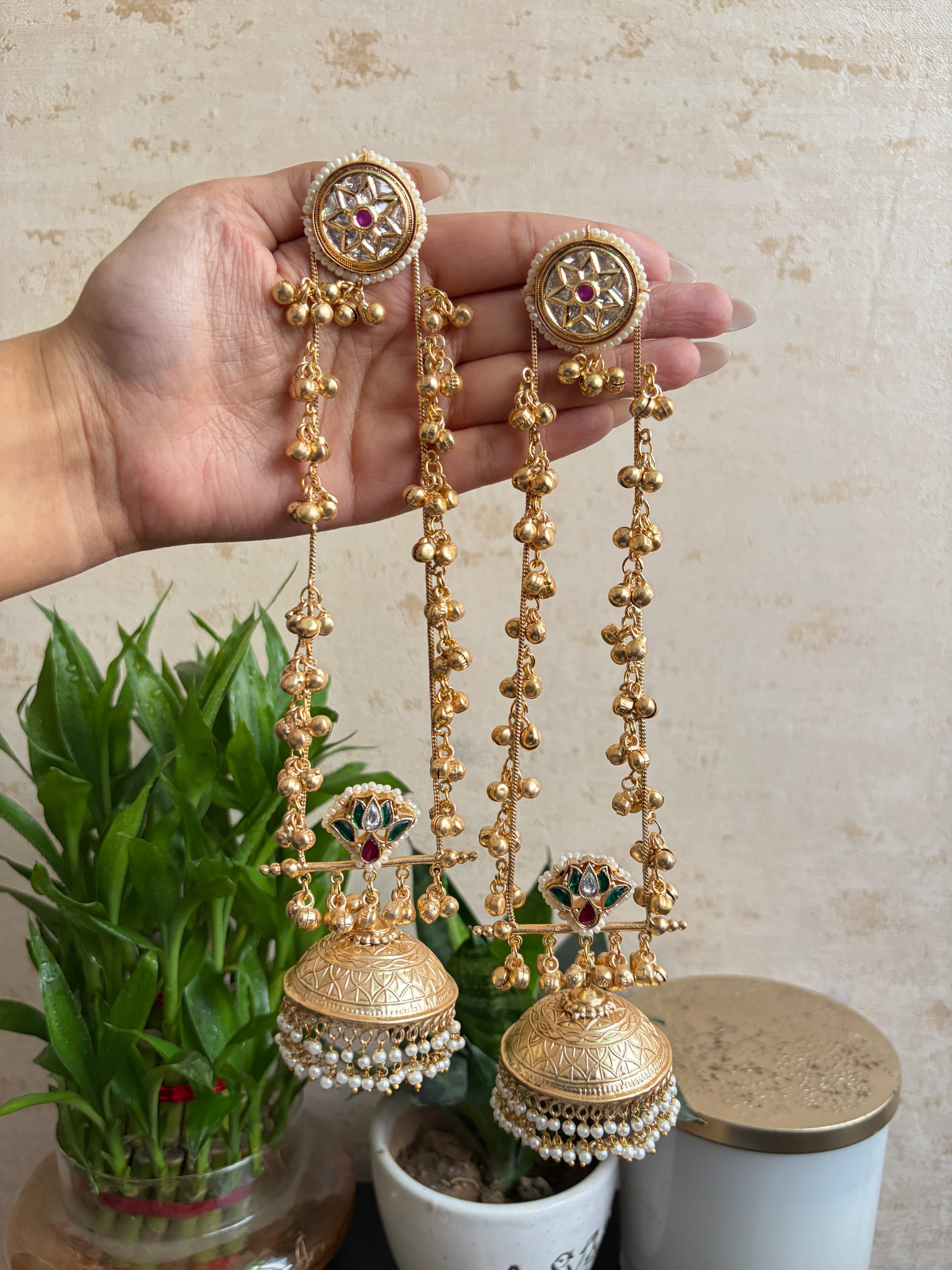 ZEHRA Brass Ghungroo Jhumkas