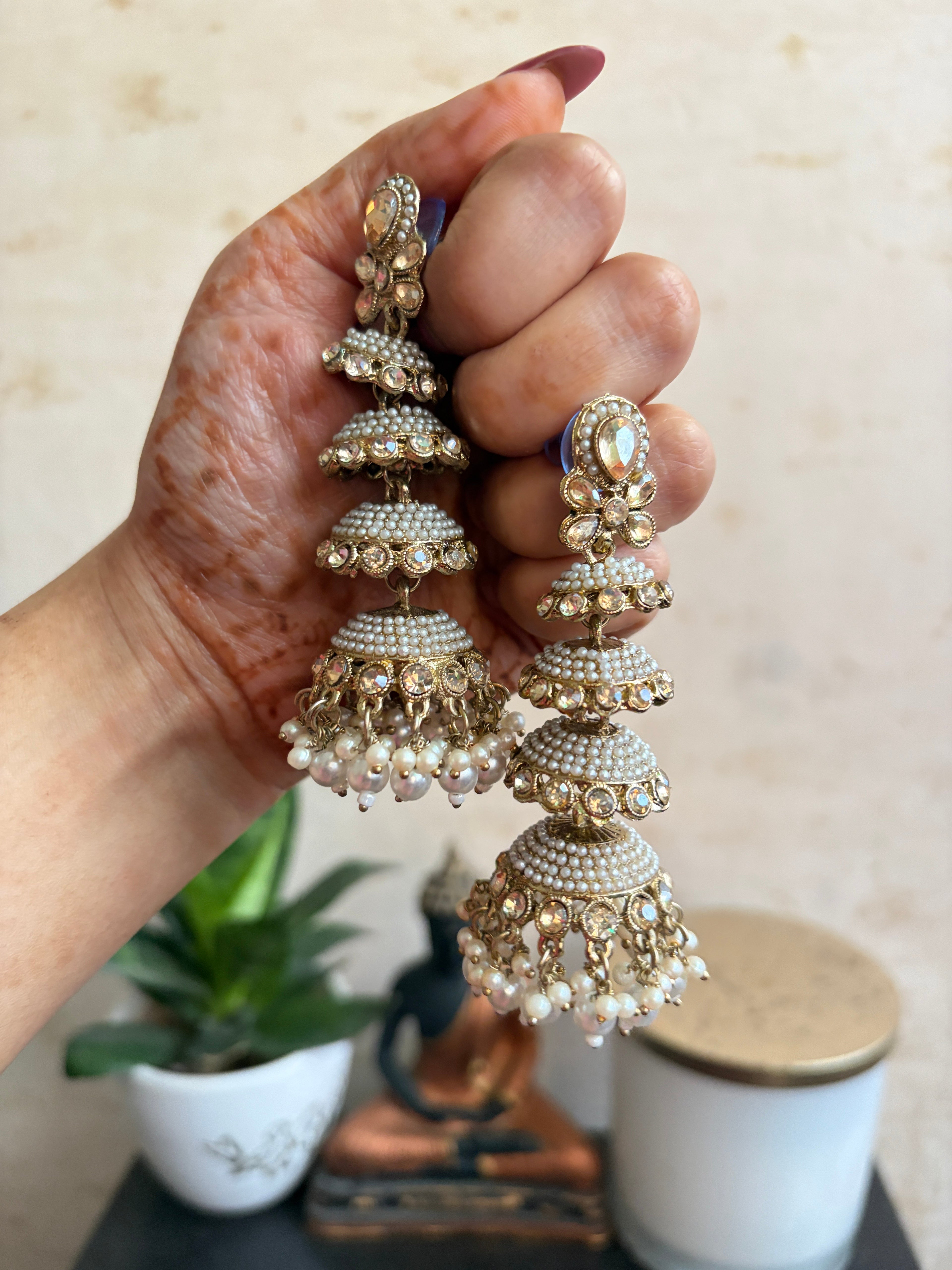 NISHA three layered jhumka