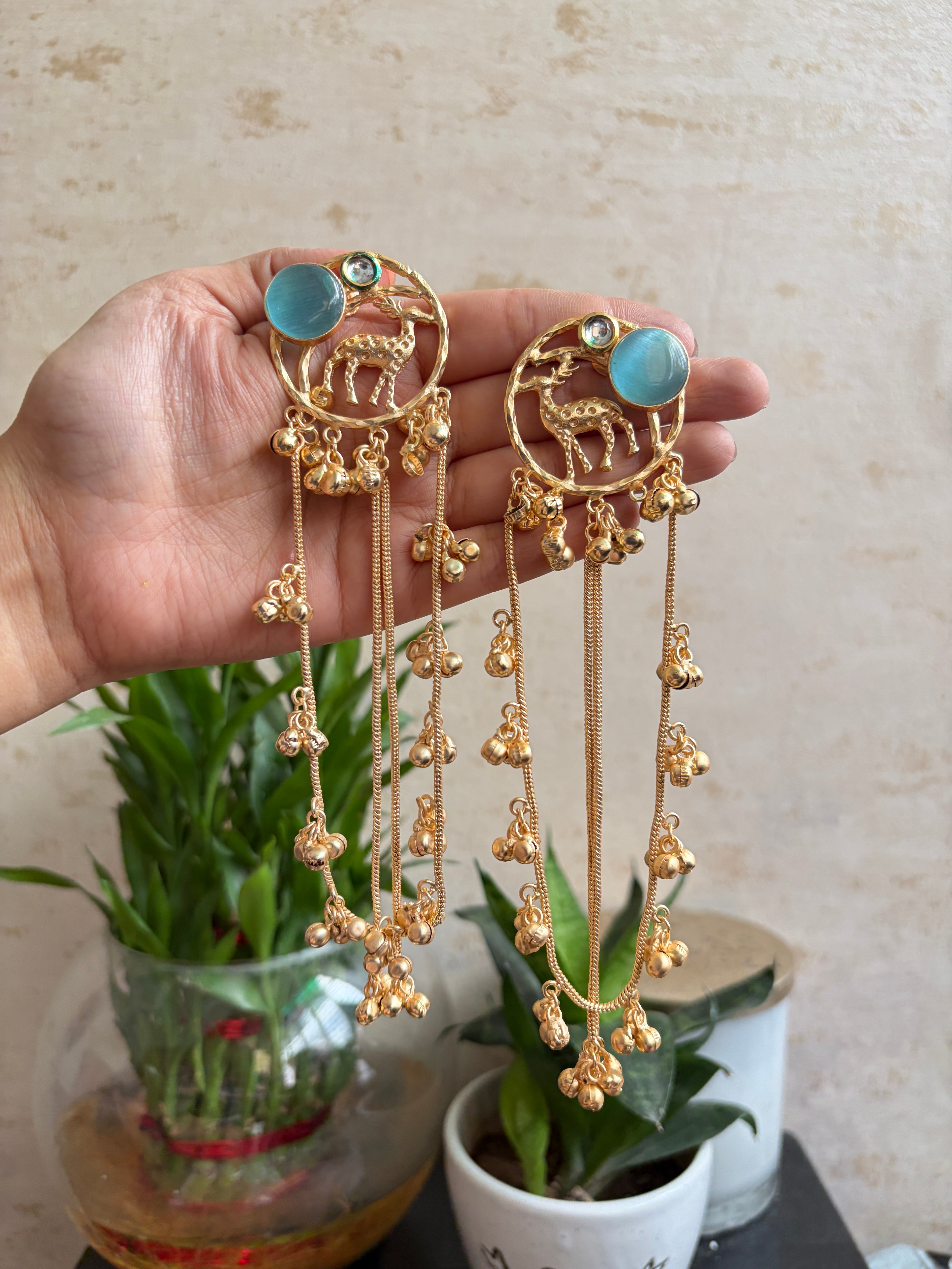 RUTABA Ghungroo Brass Earrings