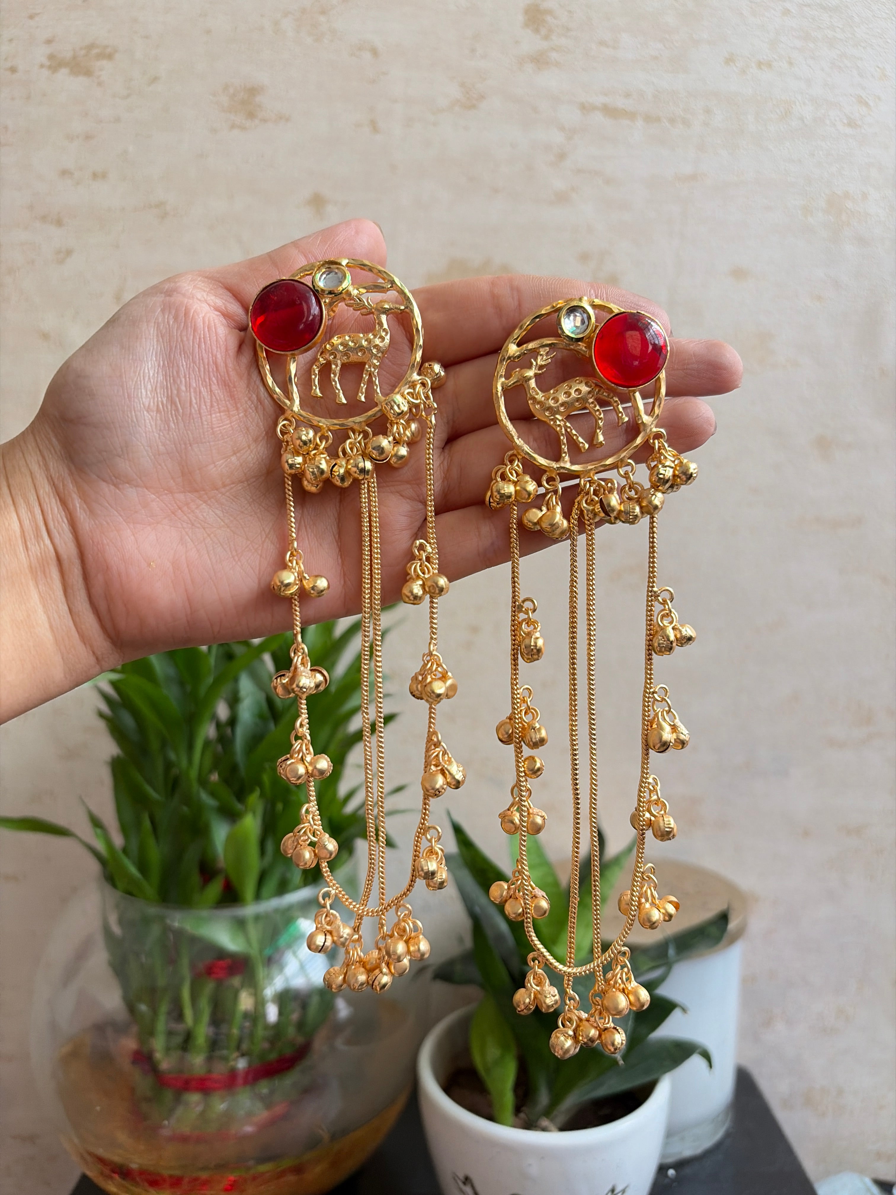 RUTABA Ghungroo Brass Earrings