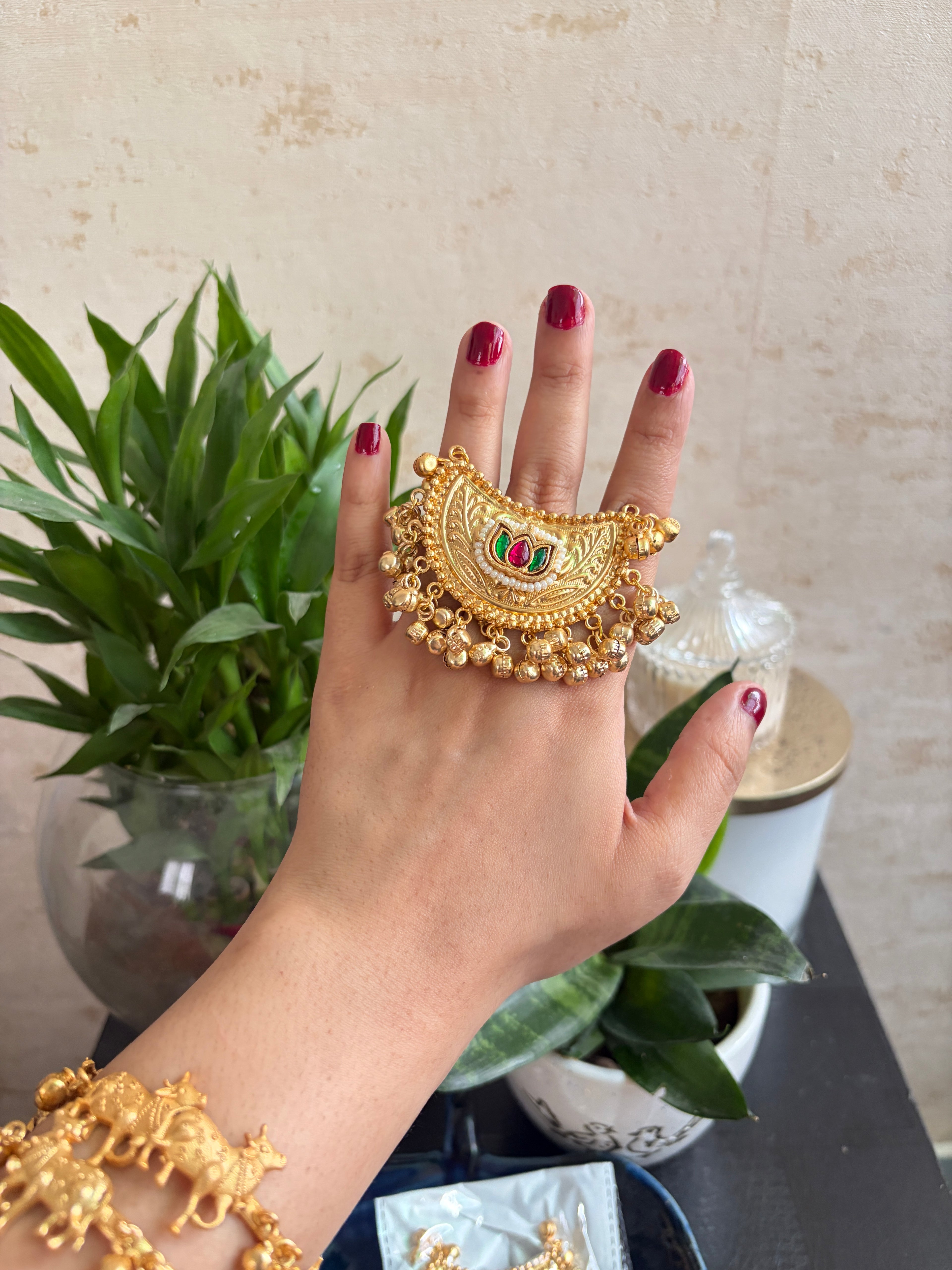 Chaand Ghungroo Brass Ring