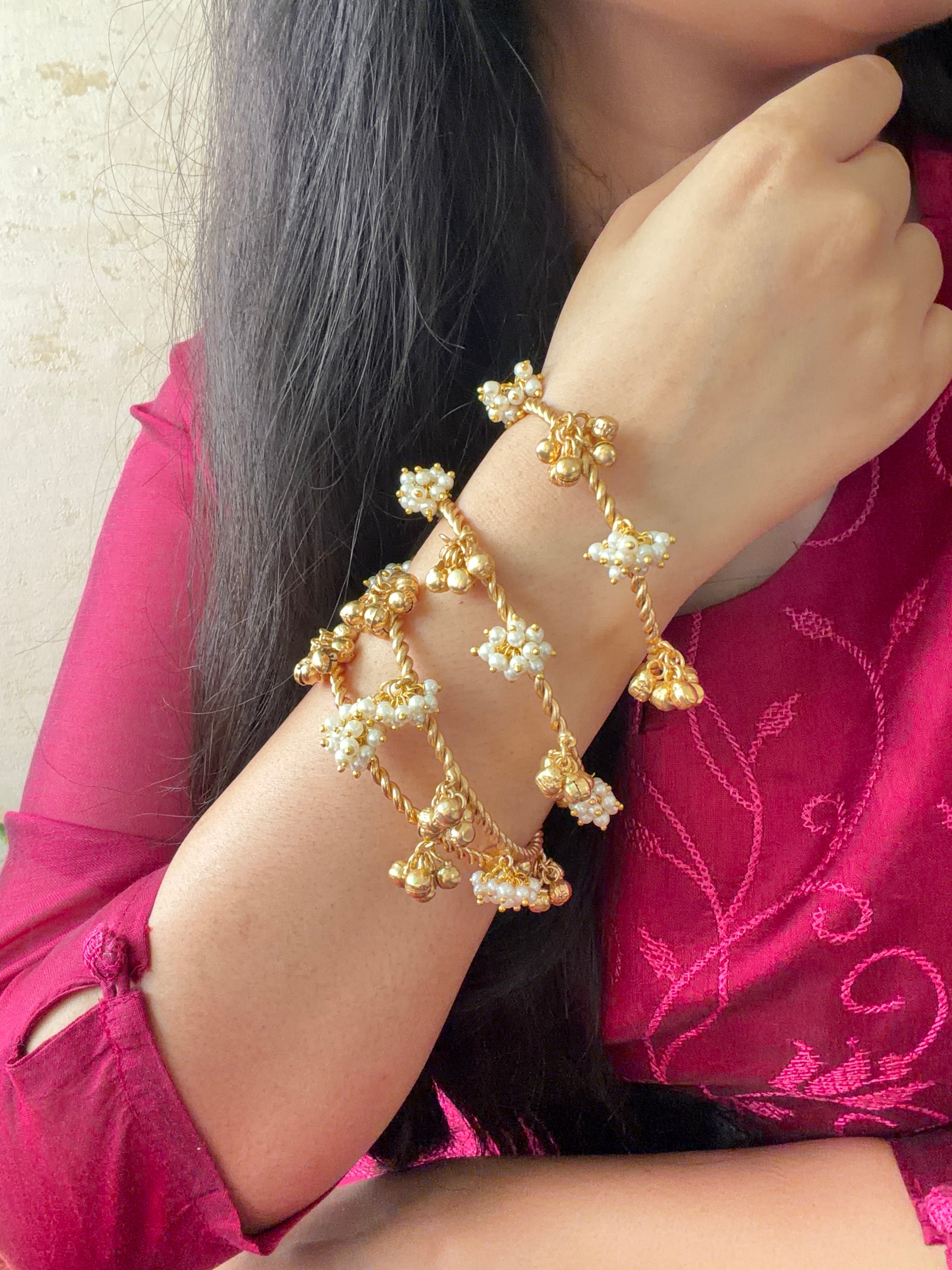 Pearl Ghungroo Bangles (pair)