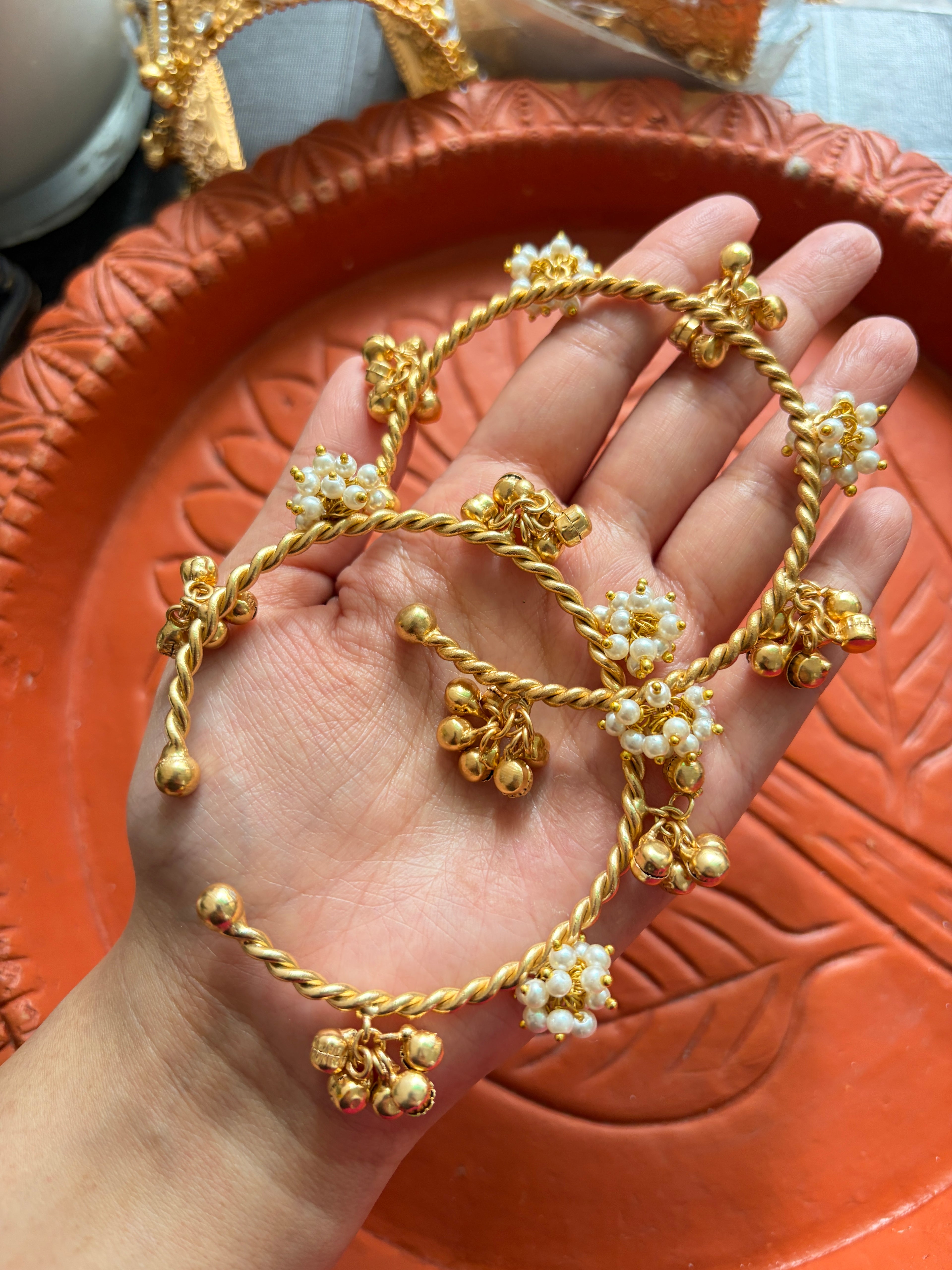 Pearl Ghungroo Bangles (pair)