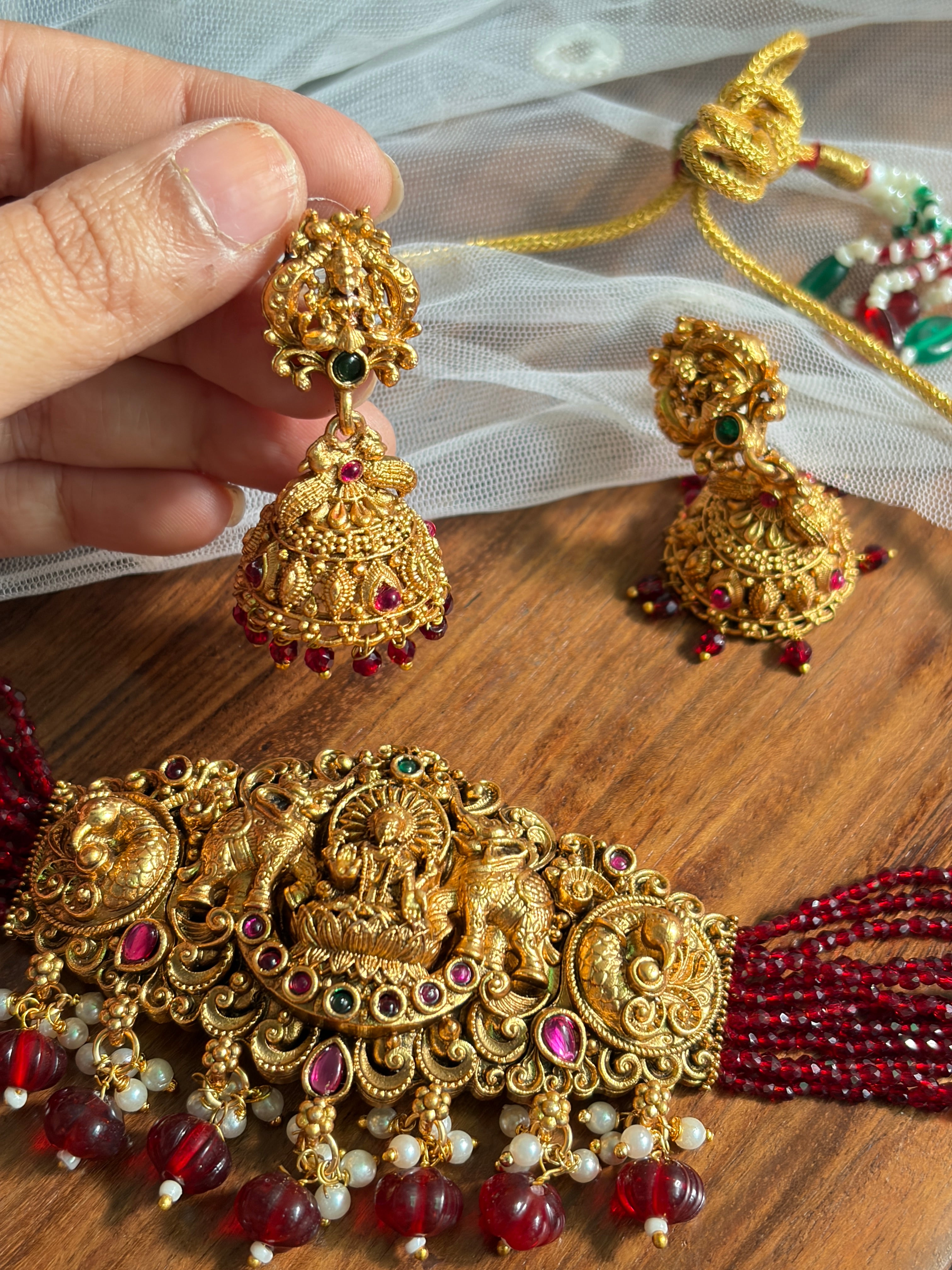 RASHMIKA Immitation Temple Necklace Set