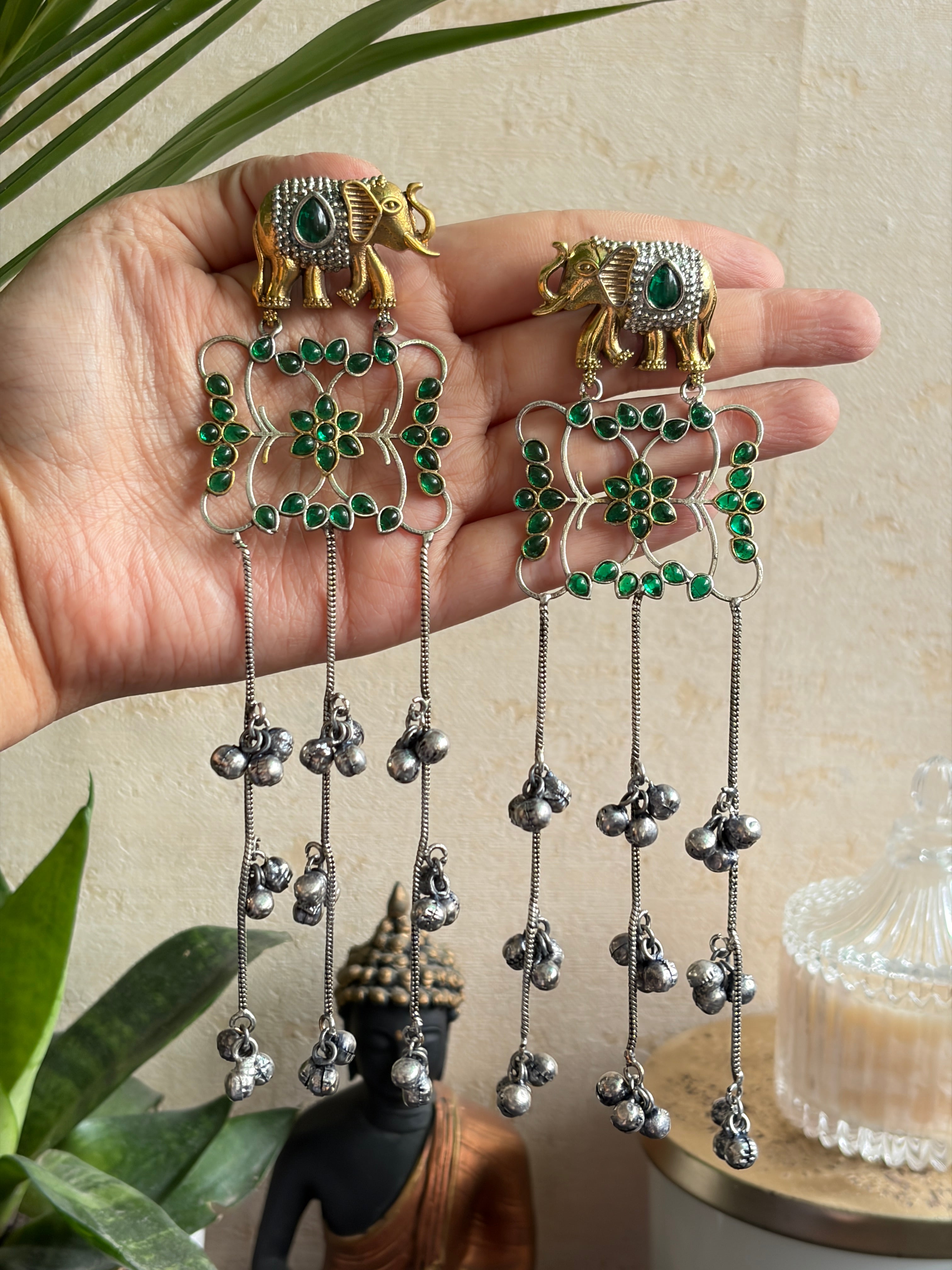 RATIKA dual tone Ghungroo earrings