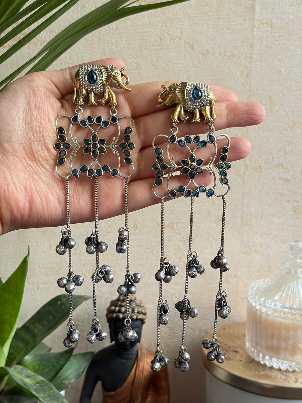 RATIKA dual tone Ghungroo earrings