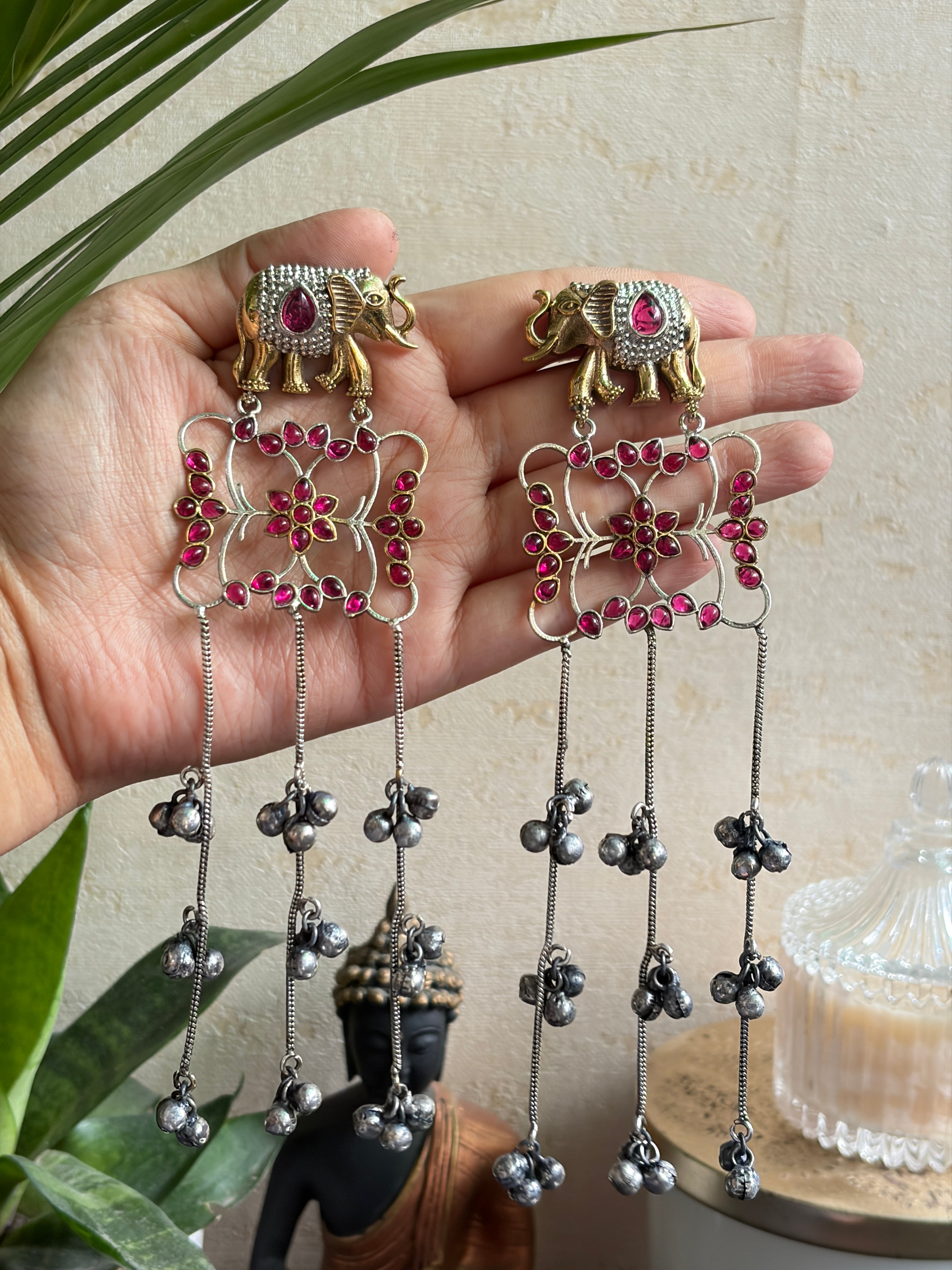 RATIKA dual tone Ghungroo earrings