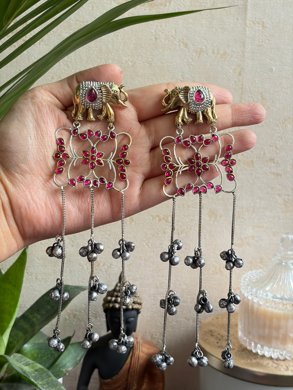 RATIKA dual tone Ghungroo earrings
