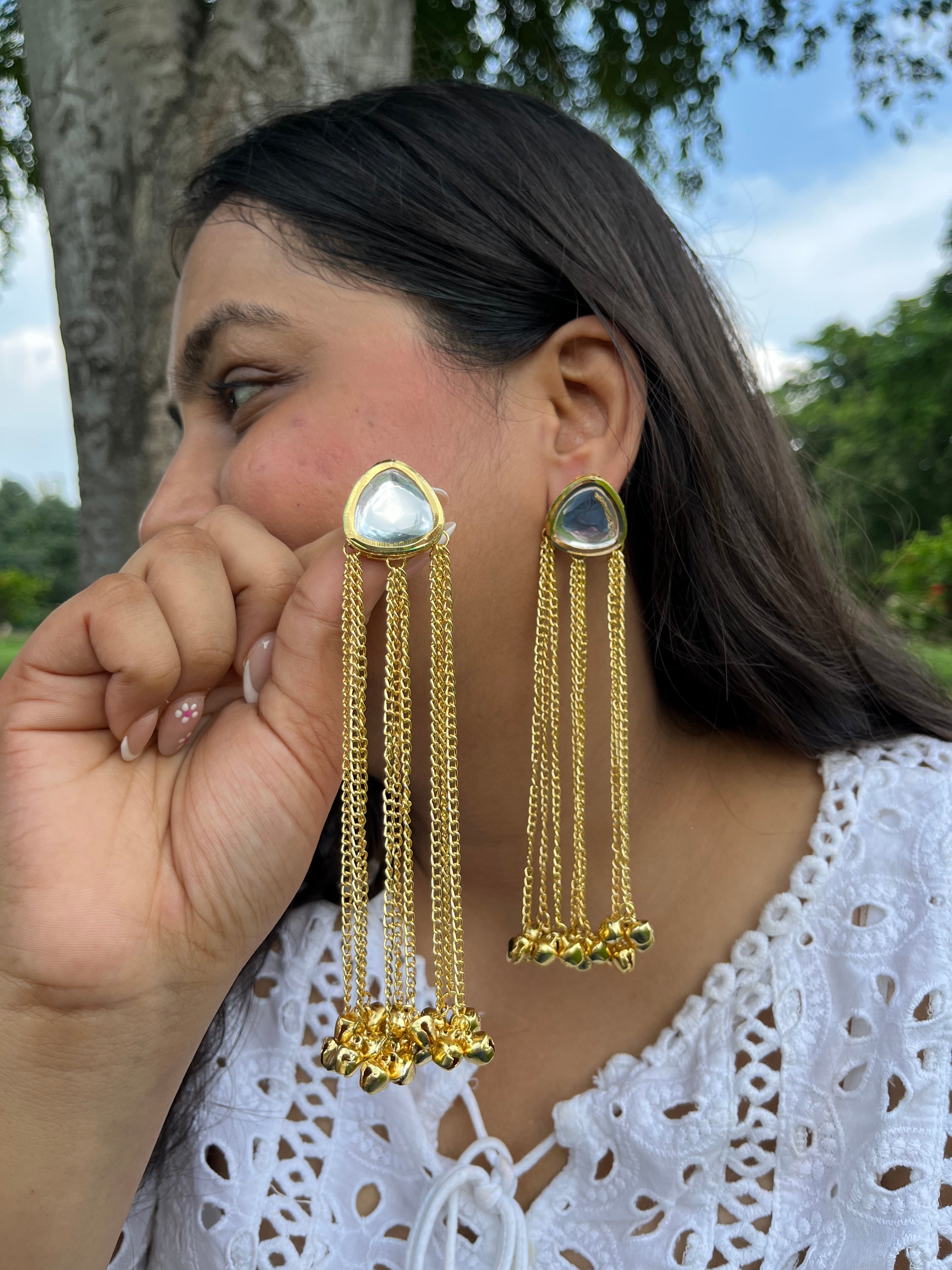 MEGHA ghungroo Earrings-Mini Triangle